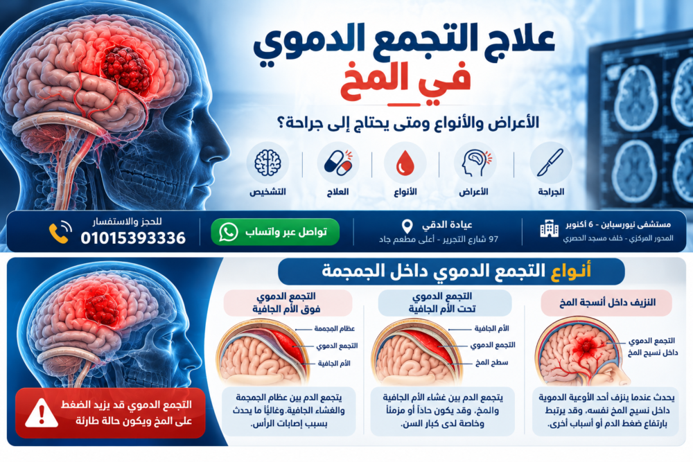 علاج وأنواع التجمع الدموي بالمخ